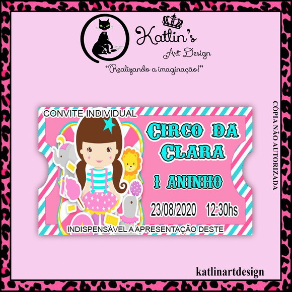 Convite Individual - Circo Rosa