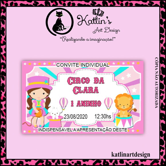 Convite Individual - Circo Rosa