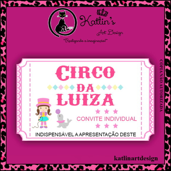 Convite Individual - Circo Rosa