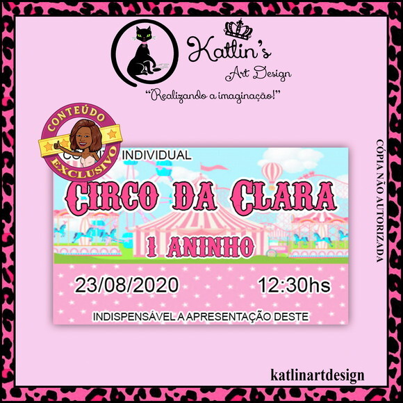Convite Individual - Circo Rosa