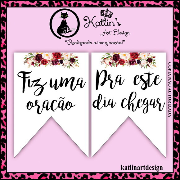 Plaquinha para Cadeiras - Fiz Uma Oração Pra Este Dia Chegar