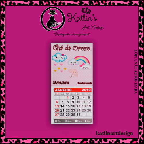 Calendário com Imã - Chuva de amor