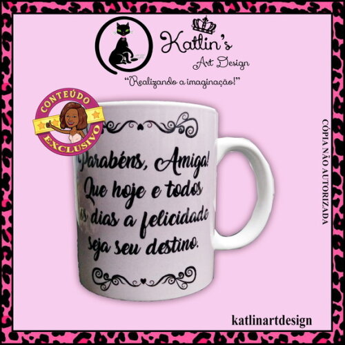 Caneca de Porcelana - Parabéns Amiga