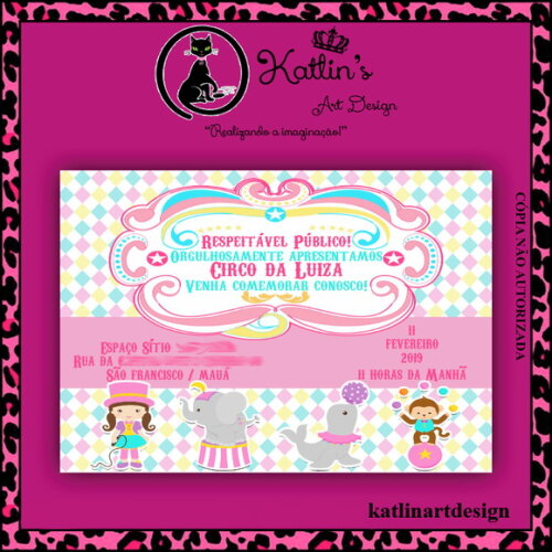 Convite - Circo Rosa