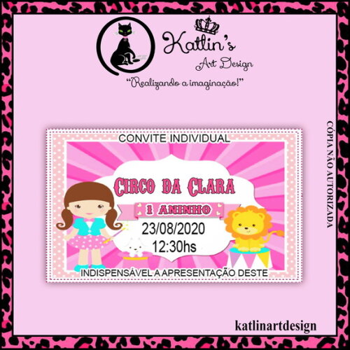 Convite Individual - Circo Rosa