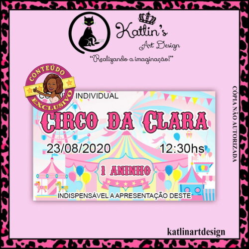 Convite Individual - Circo Rosa