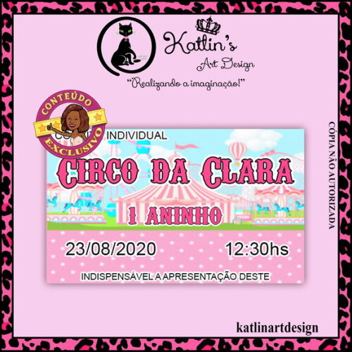 Convite Individual - Circo Rosa