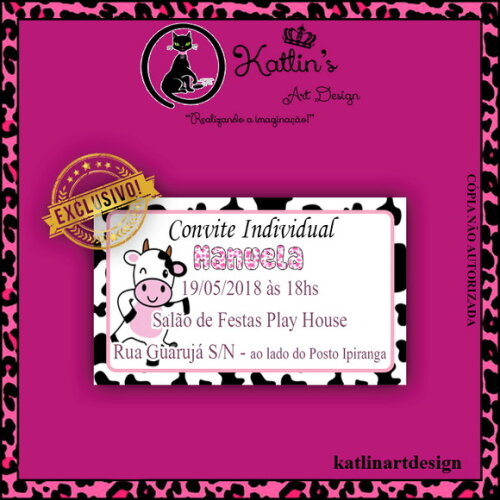 Convite Individual - Fazendinha Rosa