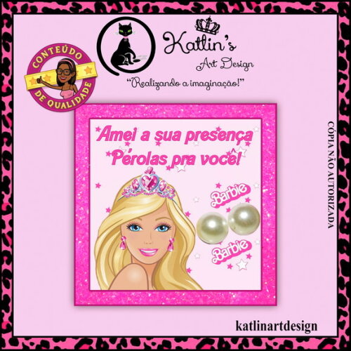 Tag com Brinco Pérola - Barbie Princesa