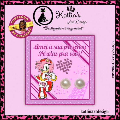 Tag com Brinco Pérola - Amy Rose