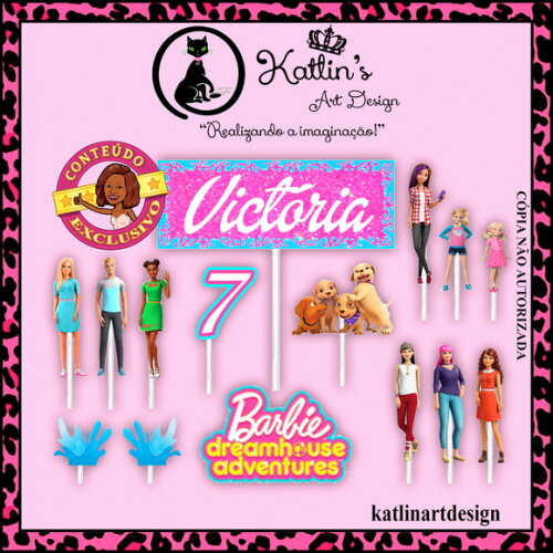 Topo de Bolo - Barbie Dreamhouse Adventures