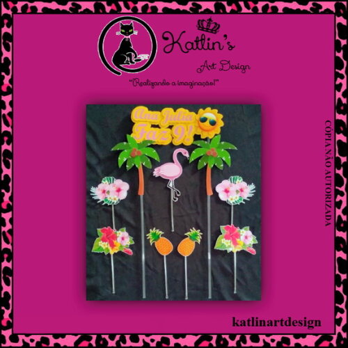 Topo de Bolo 3D - Flamingo