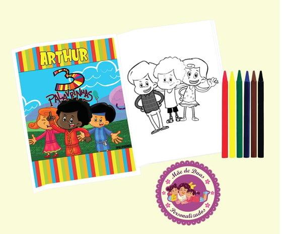10 Livrinhos Personalizados + Giz de Cera