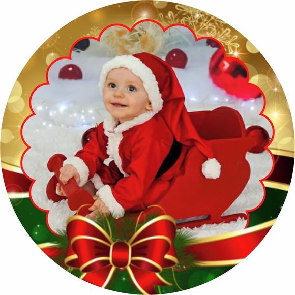 25 Bolas de Natal Personalizadas - 7cm com Foto