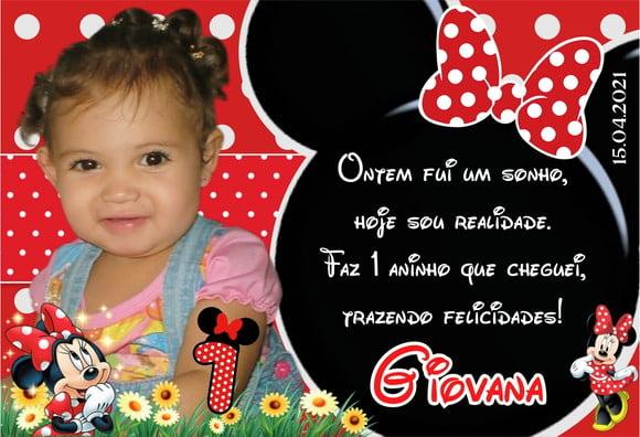 FOTO IMÃ - MINNIE VERMELHA - C/ 20 UNID.