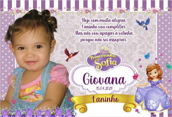 FOTO IMÃ - PRINCESA SOFIA - C/ 20 Unidades