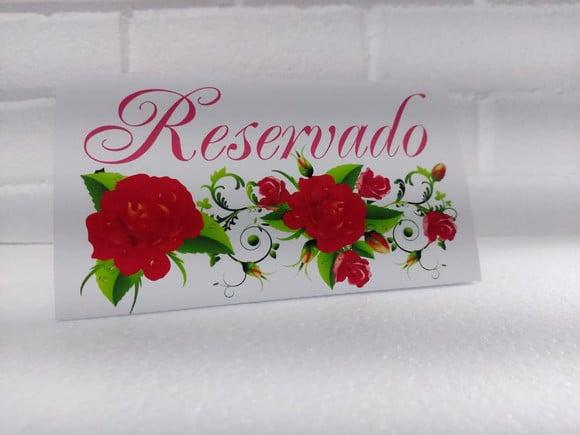 Placa Reservado de Mesa c/ 15 Unidades