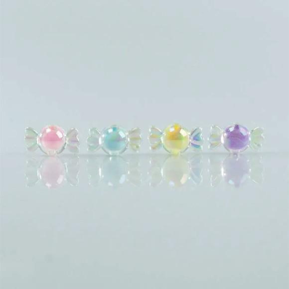 Miçanga Bala c Miolo 10mm Irisada Acrílico - 25gr (variadas)