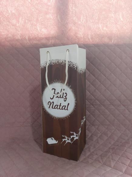 Sacola de Papel - Personalizada p/ Vinho32x12x7 c/ 10 Unidad
