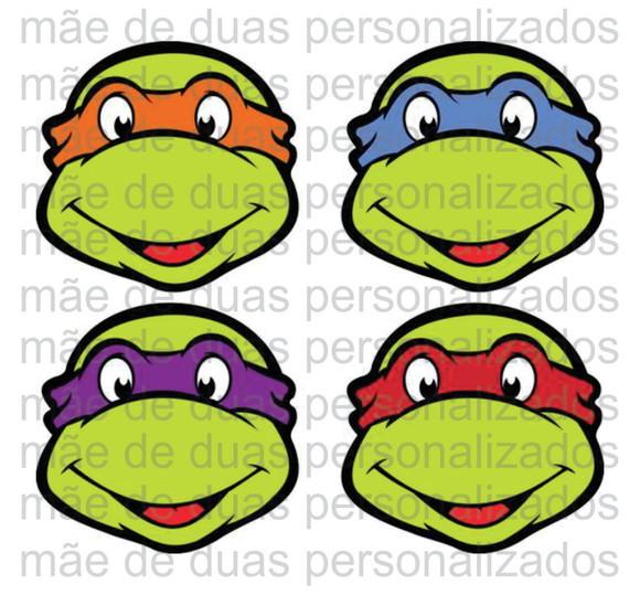 Mascara Personalizada c/ 10 Unidades - Tartarugas Ninja