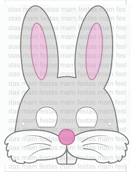 Mascaras Personalizadas c/ 10 Unidades - Coelho da Páscoa