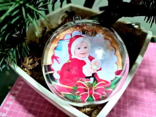 25 Bolas de Natal Personalizadas - 7cm com Foto