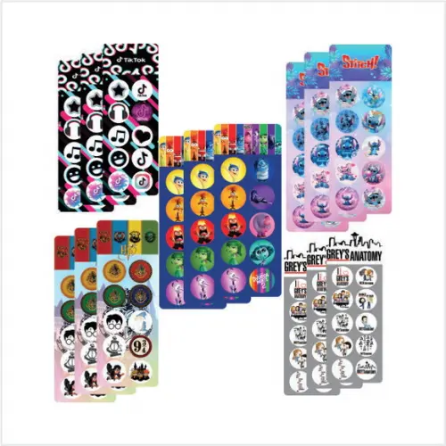 Adesivo Decorativo Redondo - 3 Cartelas com 10 Adesivos Cada