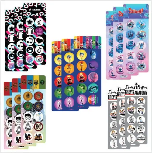 Adesivo Decorativo Redondo - 3 Cartelas com 10 Adesivos Cada