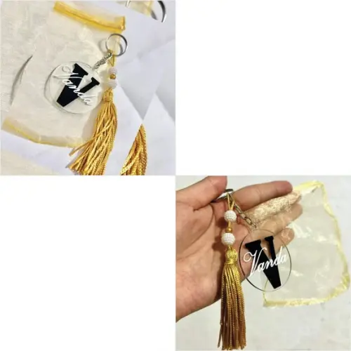 Chaveiros Acrílicos com Letras Adesivo Vinil