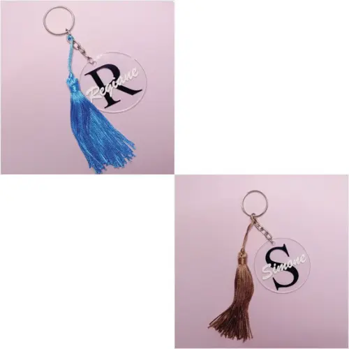 Chaveiros Acrílicos com Letras Adesivo Vinil