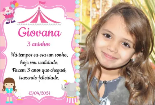FOTO IMÃ - CIRCO MENINA - - C/ 20 Unidades