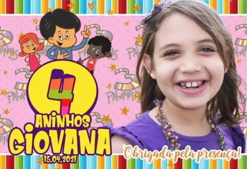 FOTO IMÃ PERSONALIZADO - 3 PALAVRINHAS - MENINA - C/ 20 UNIDADES