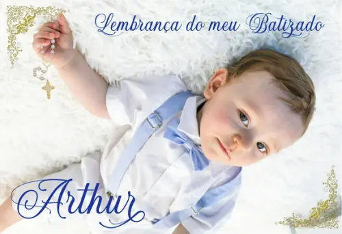 FOTO IMÃ PERSONALIZADO - BATIZADO MENINO C/ 20 UNIDADES