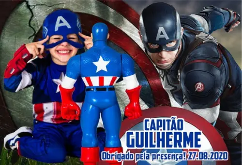 FOTO IMÃ PERSONALIZADO - CAPITÃO AMERICA - c/ 20 Unid.