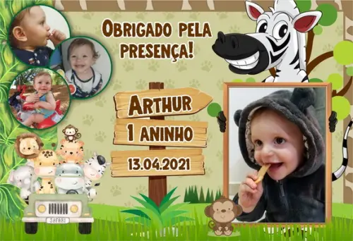 Foto Imã Personalizado - Safari - Kit com 20 Unid.