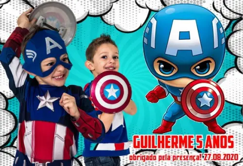 FOTO IMÃ PERSONALIZADO - CAPITÃO AMERICA - c/ 20 Unid.