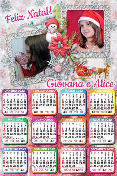 Imã Calendário Personalizado 2024 - 18x13 c/ 10 Unidades