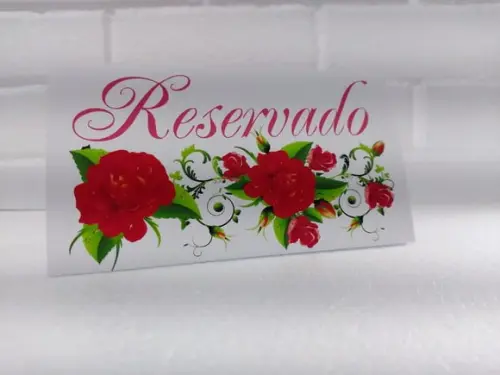 Placa Reservado de Mesa c/ 15 Unidades
