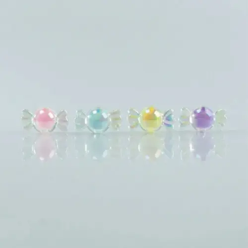 Miçanga Bala c Miolo 10mm Irisada Acrílico - 25gr (variadas)