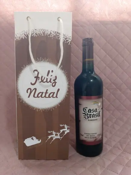 Sacola de Papel - Personalizada p/ Vinho32x12x7 c/ 10 Unidad