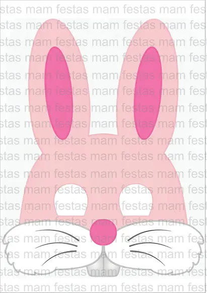 Mascaras Personalizadas c/ 10 Unidades - Coelho da Páscoa