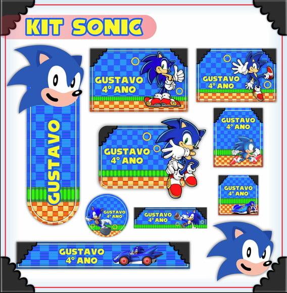 Arquivo Digital Etiquetas e Capa de Caderno Sonic