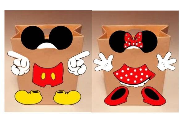 Arquivo Digital Corte Silhouette Sacolinhas Mickey e Minnie