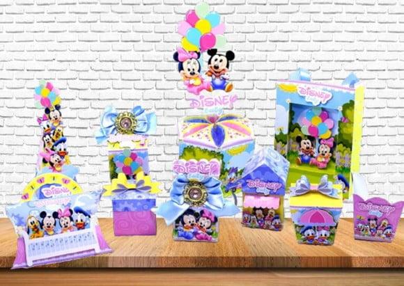Arquivo Caixa Silhouette Minnie e Mickey Baby Luxo