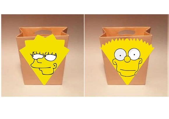 Arquivo de Corte Silhouette Sacolinha Bart e Lisa Simpsons