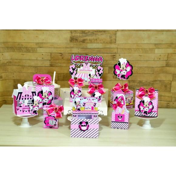 Arquivo de Corte Digital Minnie Confeiteira Rosa Luxo