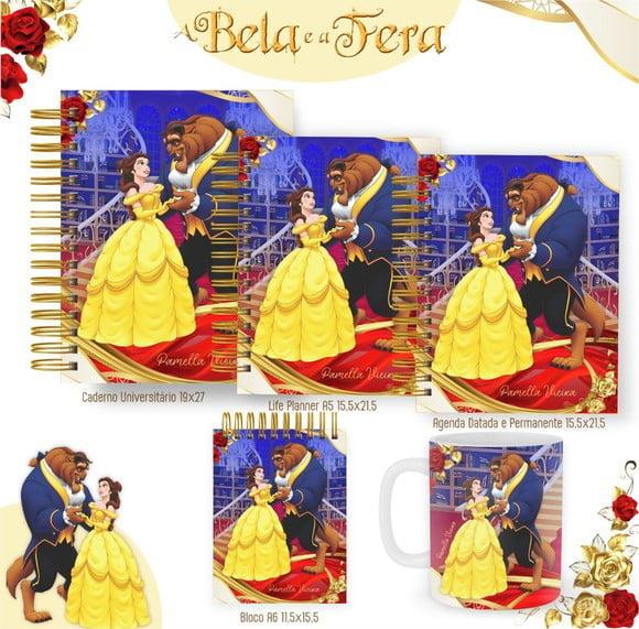 Combo de Capas Volta Ás Aulas a Bella e a Fera Png / pdf