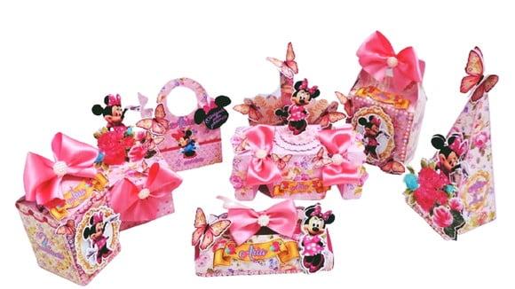 Arquivo Caixa Silhouette Minnie Rosa Luxo