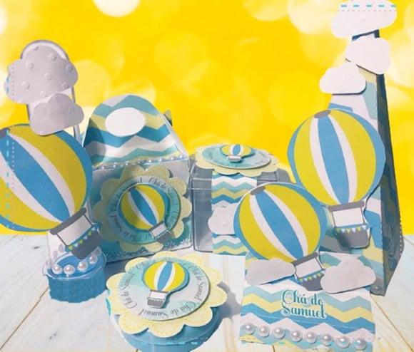 Arquivo Caixa Silhouette Balão Azul e Amarelo