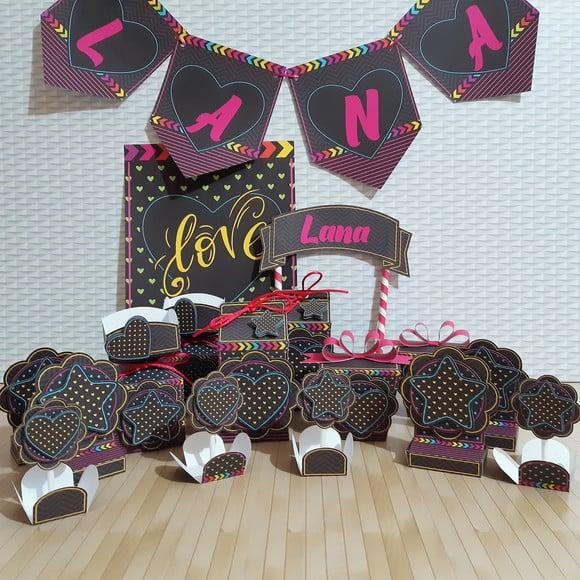 Arquivo Silhouette e pdf Festa Neon